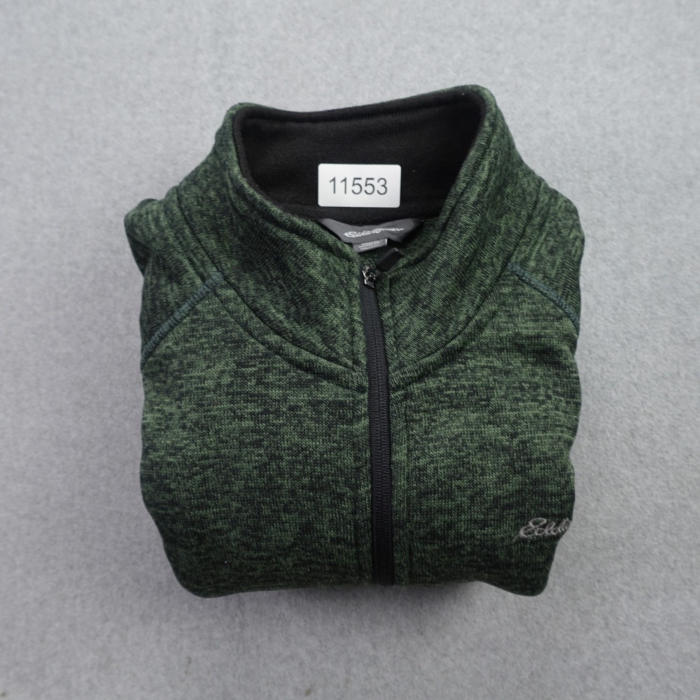 Eddie Bauer Sweater Mens XXL Green Marled 1/4 Zip Fleece Pullover Mock Neck - Picture 13 of 13